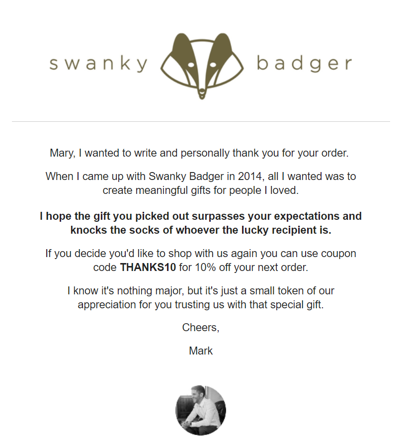 Swanky-Badger-Thank-You-Email