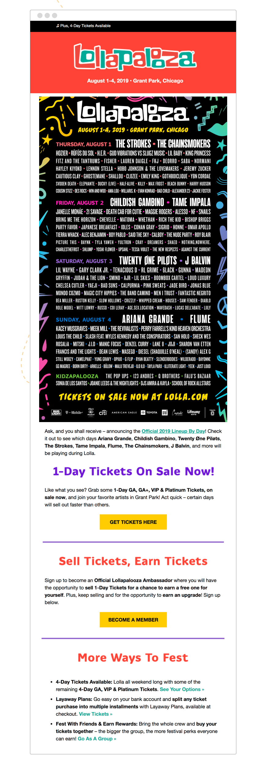 Email Strategy Teardown How Lollapalooza Drives Festival Ticket Sales