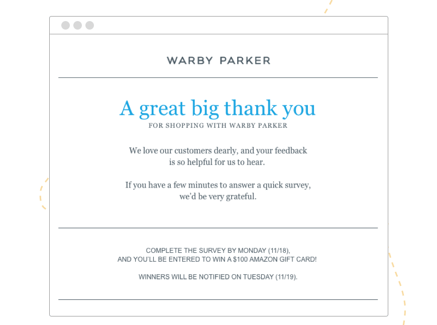 Hive.co_Email_Marketing_CRM_VIP_Email_Warby_Parker_Template